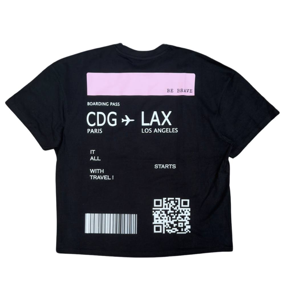 Tee Shirt Oversize Boarding Pass Los Angeles Be Brave tee-shirt-oversize-boarding-pass-los-angeles-be-brave